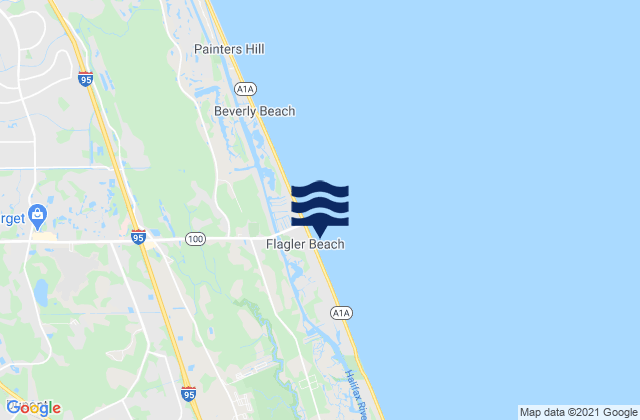 Mappa delle Getijden in Flagler Beach, United States