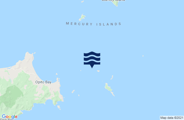 Mappa delle Getijden in Flat Island, New Zealand