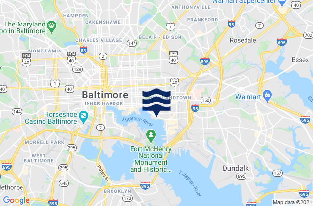 Mappa delle Getijden in Fleet Point, Chesapeake Bay, United States