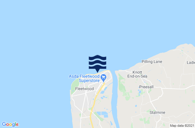 Mappa delle Getijden in Fleetwood Beach, United Kingdom