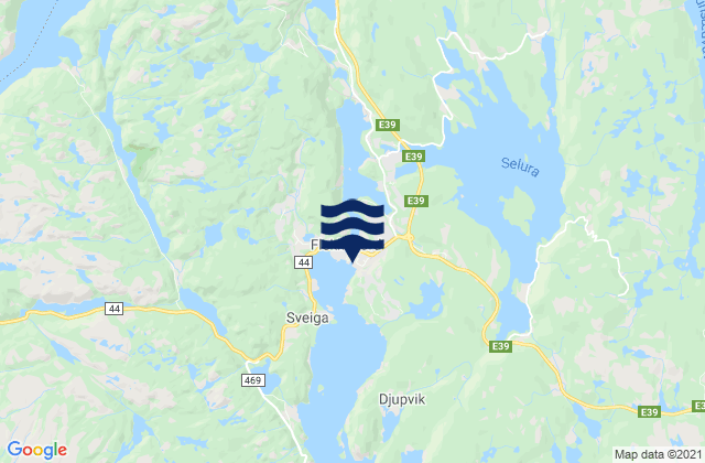 Mappa delle Getijden in Flekkefjord, Norway