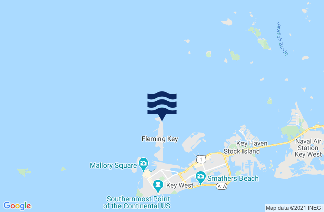 Mappa delle Getijden in Fleming Key north end, United States