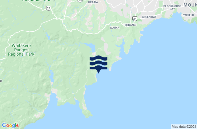 Mappa delle Getijden in Fletcher Bay, New Zealand