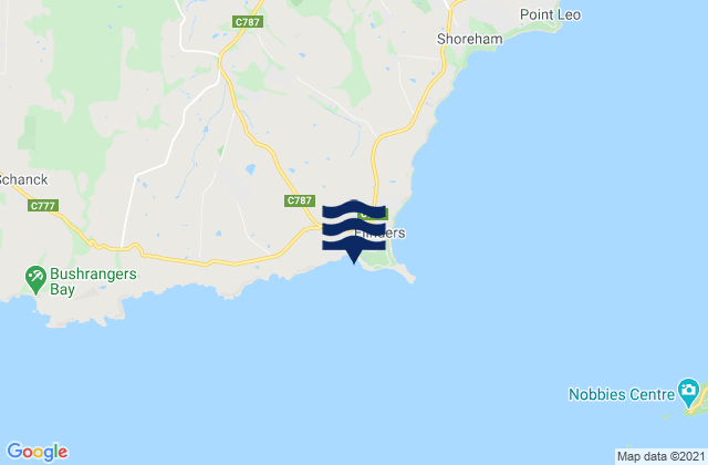Mappa delle Getijden in Flinders Beach, Australia
