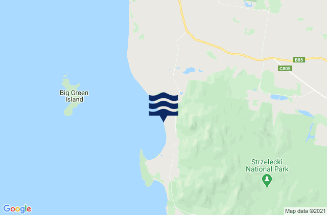 Mappa delle Getijden in Flinders Island - Trousers Point, Australia