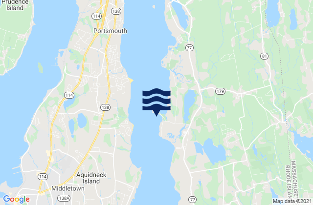 Mappa delle Getijden in Fogland Beach Tiverton, United States