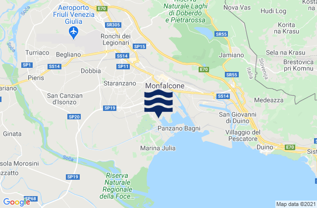 Mappa delle Getijden in Fogliano, Italy
