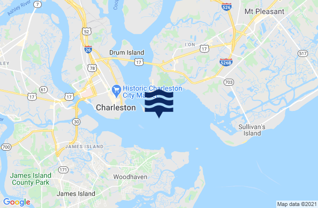 Mappa delle Getijden in Folly I. Channel N of Ft. Johnson, United States
