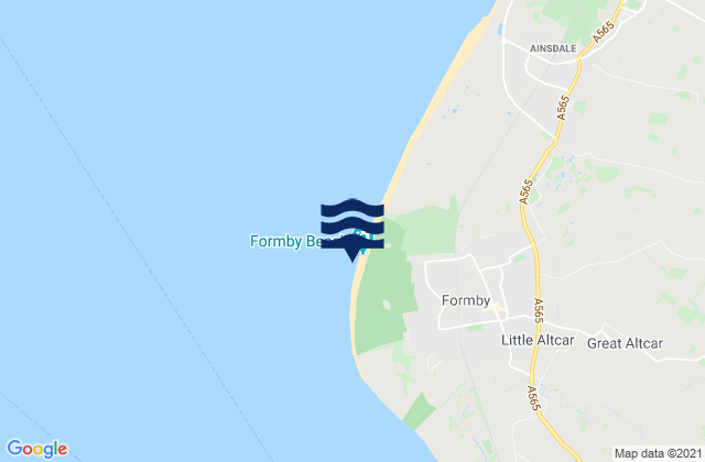 Mappa delle Getijden in Formby Beach, United Kingdom
