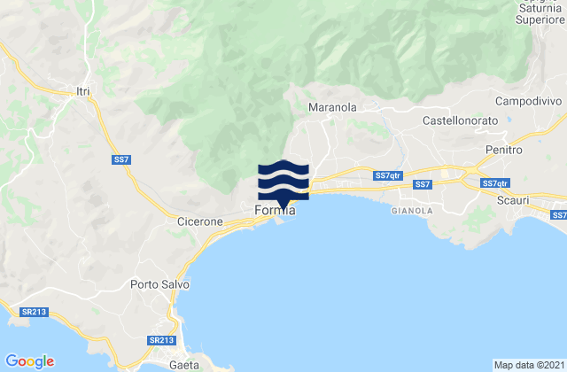 Mappa delle Getijden in Formia, Italy