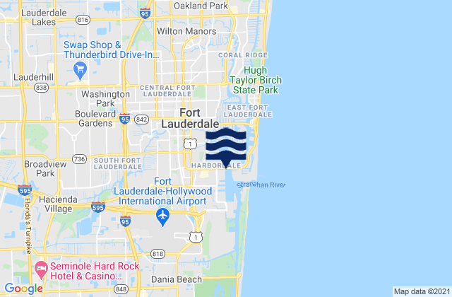 Mappa delle Getijden in Fort Lauderdale, United States