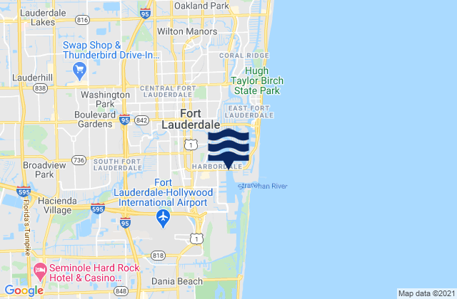 Mappa delle Getijden in Fort Lauderdale New River, United States