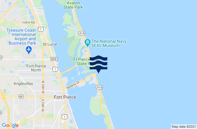 Mappa delle Getijden in Fort Pierce Inlet (South Jetty), United States