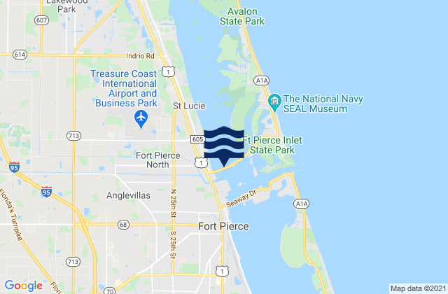 Mappa delle Getijden in Fort Pierce North Beach Causeway, United States