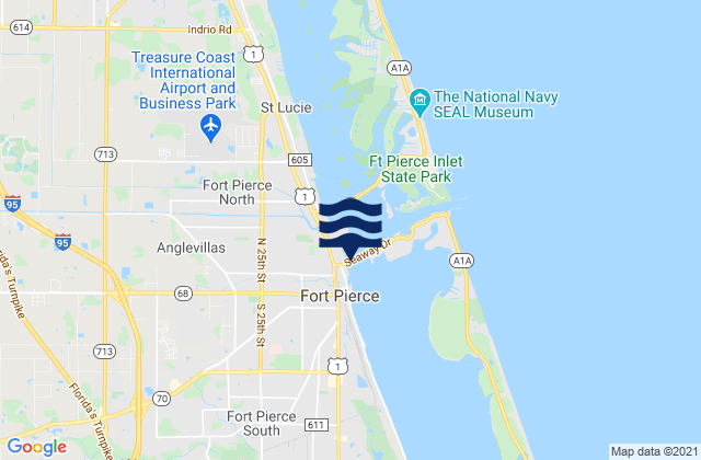 Mappa delle Getijden in Fort Pierce South Beach Causeway, United States