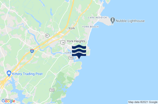 Mappa delle Getijden in Fort Point York Harbor, United States