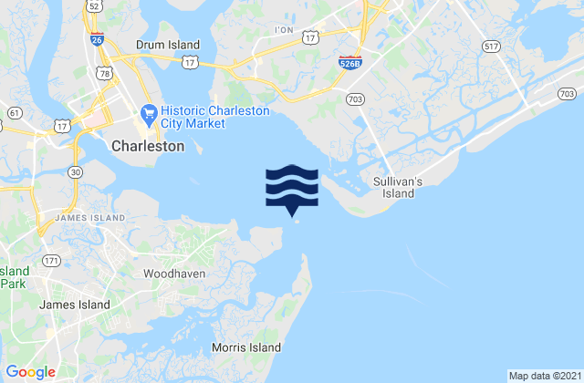 Mappa delle Getijden in Fort Sumter, United States