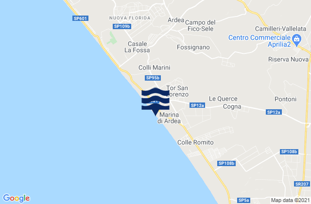 Mappa delle Getijden in Fossignano, Italy