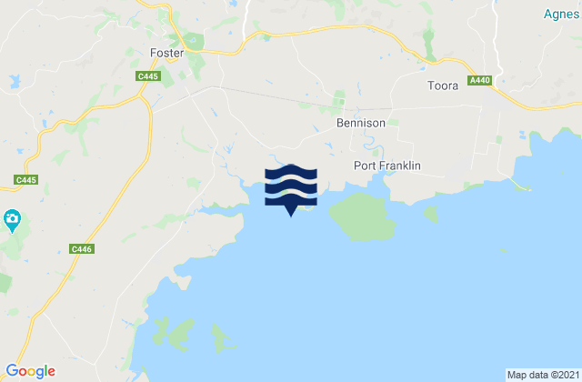 Mappa delle Getijden in Foster Beach, Australia
