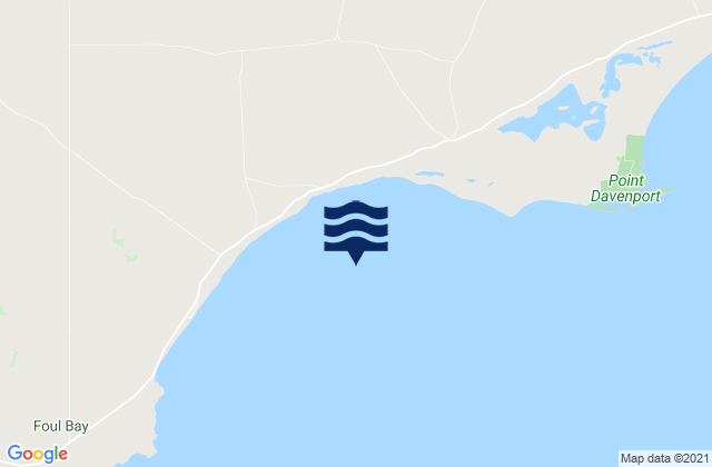 Mappa delle Getijden in Foul Bay, Australia