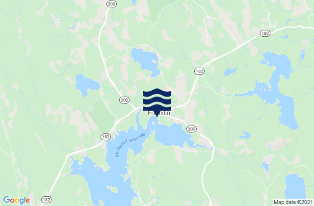 Mappa delle Getijden in Franklin, United States