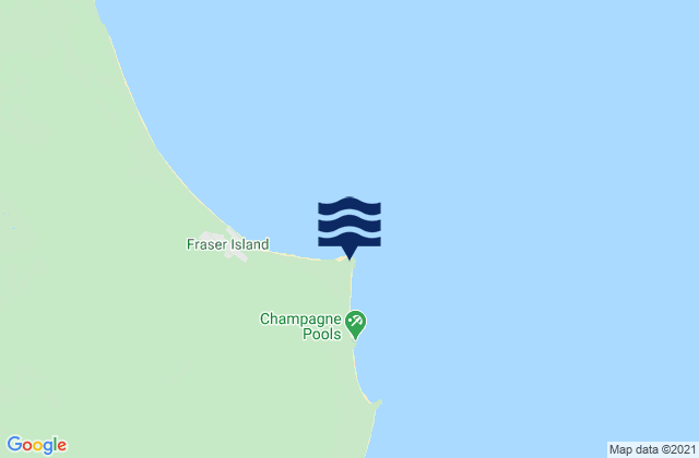 Mappa delle Getijden in Fraser Island - Waddy Point, Australia