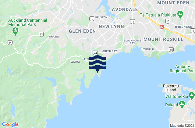 Mappa delle Getijden in French Bay (Otitori Bay), New Zealand