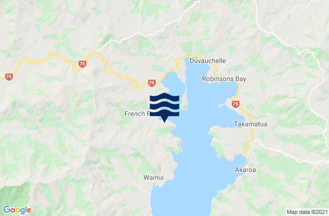 Mappa delle Getijden in French Farm Bay, New Zealand