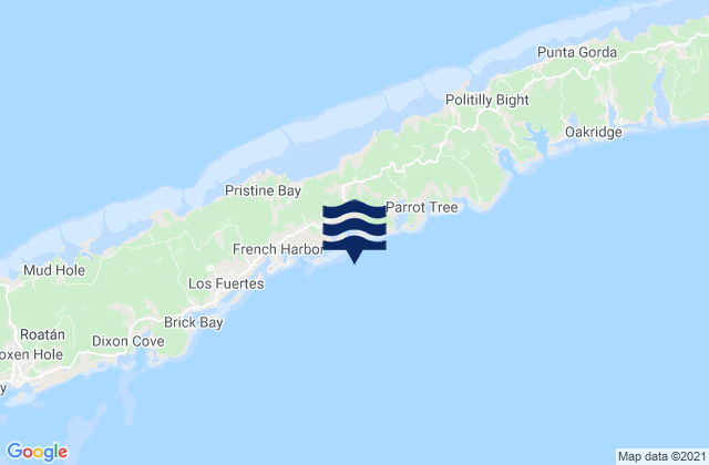 Mappa delle Getijden in French Harbor, Honduras