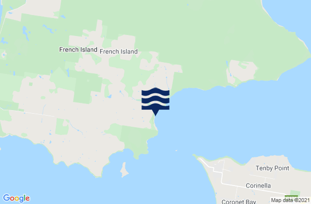 Mappa delle Getijden in French Island, Australia