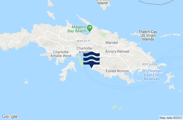 Mappa delle Getijden in Frenchmans Reef, U.S. Virgin Islands