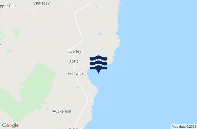 Mappa delle Getijden in Freswick Bay, United Kingdom
