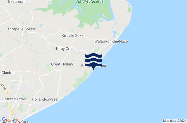 Mappa delle Getijden in Frinton-on-Sea, United Kingdom