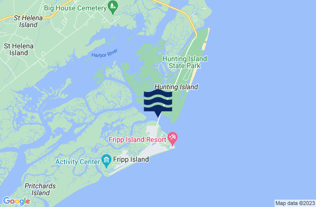 Mappa delle Getijden in Fripp Inlet Fripp Island, United States