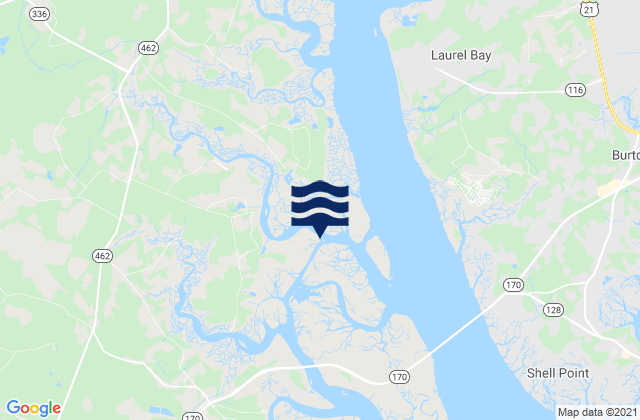 Mappa delle Getijden in Fripp Island, United States