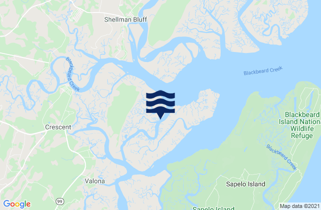 Mappa delle Getijden in Front River, United States