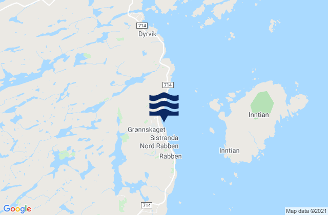 Mappa delle Getijden in Frøya, Norway