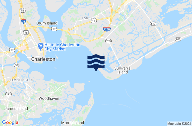 Mappa delle Getijden in Ft. Sumter 0.6 n.mi. NW of, United States