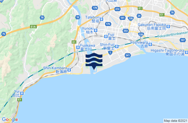 Mappa delle Getijden in Fujinomiya, Japan