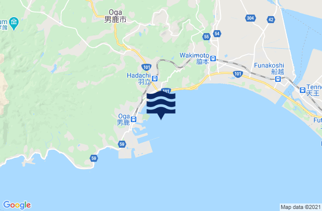 Mappa delle Getijden in Funakawa Wan, Japan