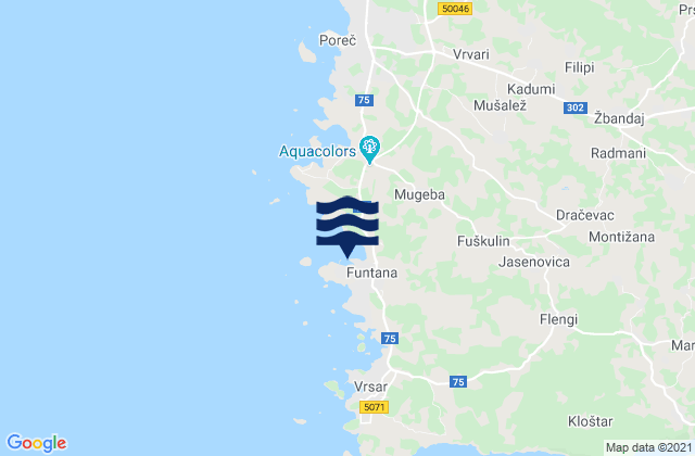 Mappa delle Getijden in Funtana, Croatia