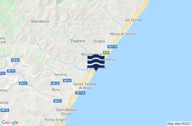 Mappa delle Getijden in Furci Siculo, Italy