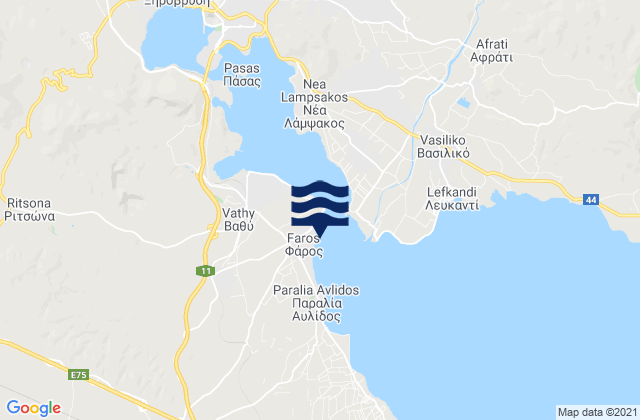 Mappa delle Getijden in Fáros, Greece