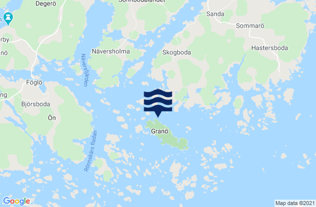 Mappa delle Getijden in Föglö, Aland Islands