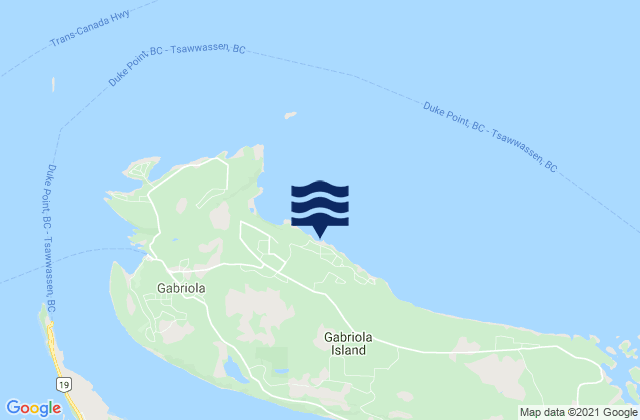 Mappa delle Getijden in Gabriola Island, Canada