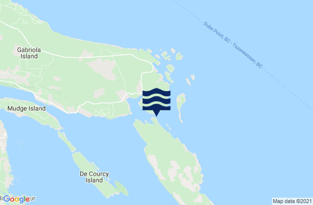 Mappa delle Getijden in Gabriola Passage, Canada