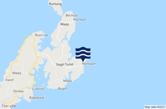 Mappa delle Getijden in Gagil Municipality, Micronesia