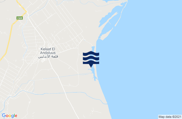 Mappa delle Getijden in Galaat el Andeless, Tunisia
