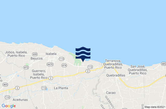 Mappa delle Getijden in Galateo Bajo Barrio, Puerto Rico