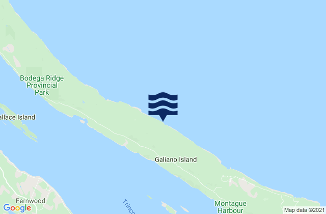 Mappa delle Getijden in Galiano Island, Canada